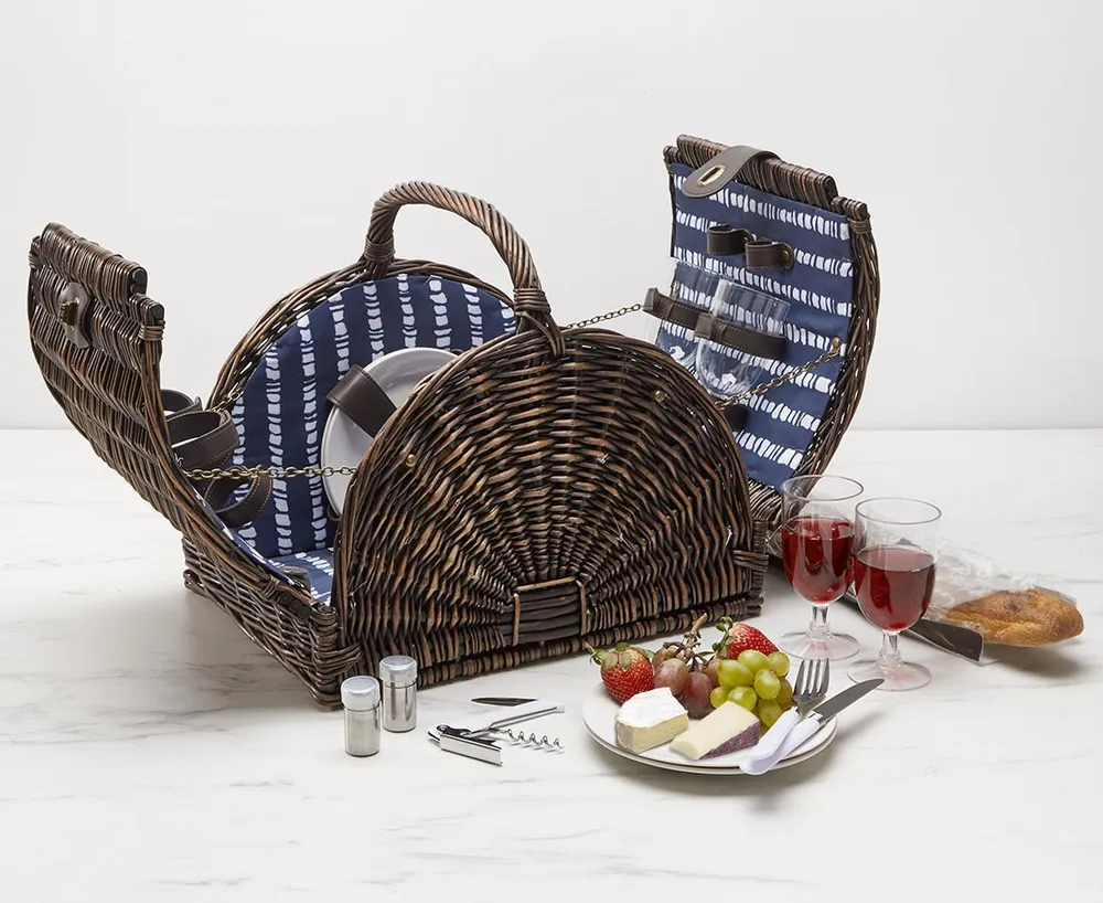 Ensemble pour pique-nique avec panier en osier Trellis, 25 pièces