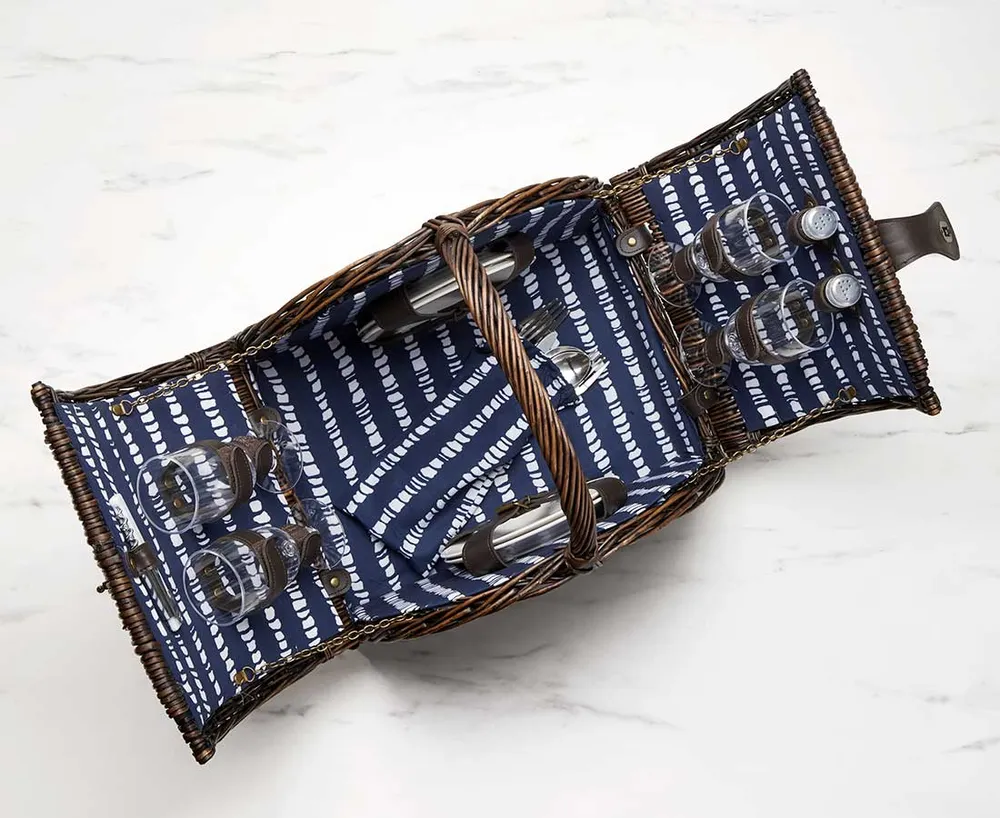 Ensemble pour pique-nique avec panier en osier Trellis, 25 pièces