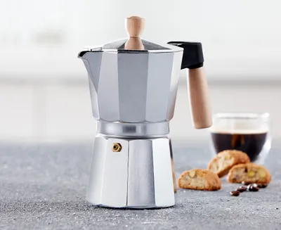 Cafetière à espresso avec poignée en bois Java & Co, 360 ml
