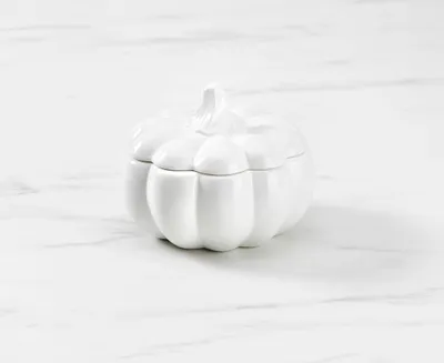 Bol Citrouille avec couvercle, blanc, 490 ml