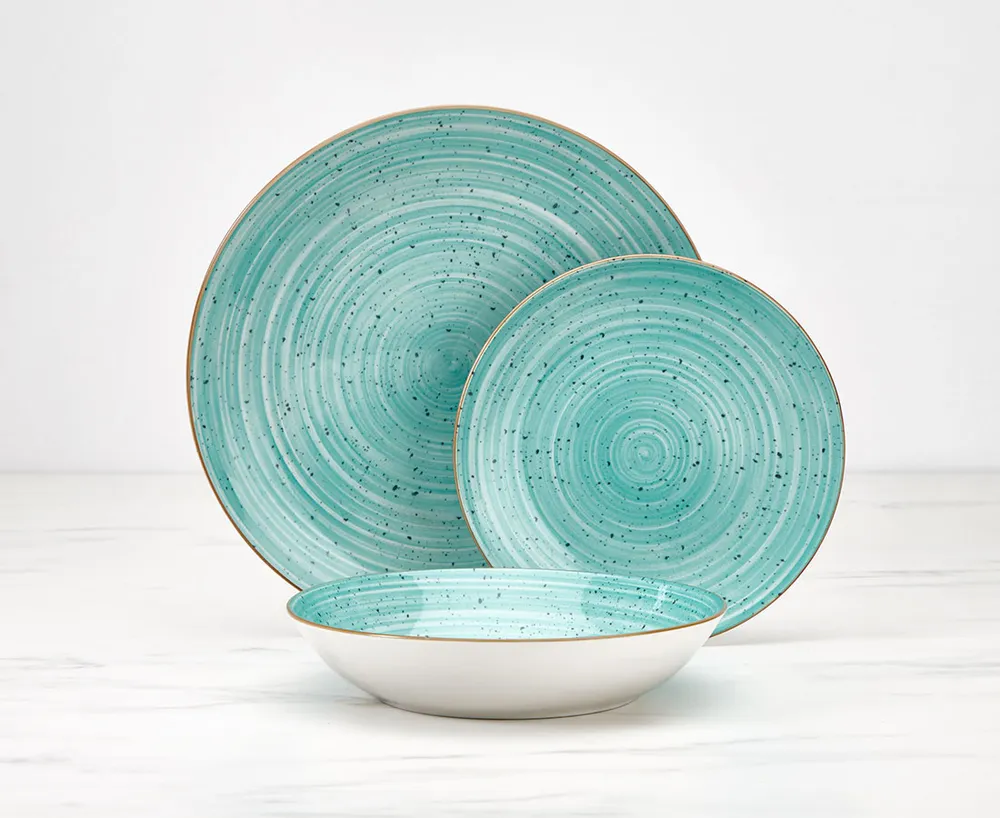 Ensemble de vaisselle de 12 pièces Centrale, aqua
