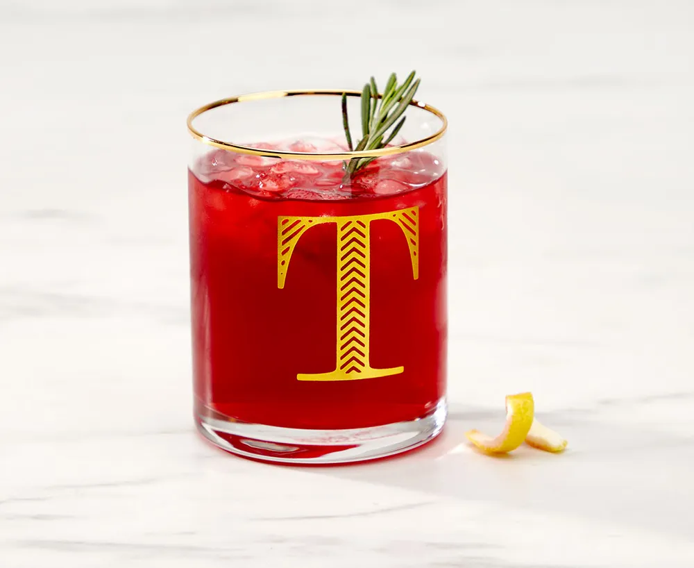 Monogram "T" Double Old-Fashion, 11 oz