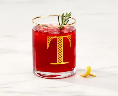 Monogram "T" Double Old-Fashion, 11 oz