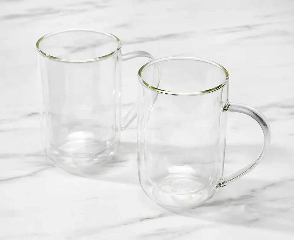Doublico Double Wall Coffee Mugs, Set of 2, 16 oz