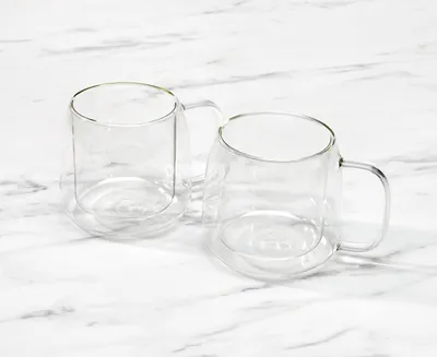 Doublico Double Wall Latte Mugs, Set of 2, 20 oz