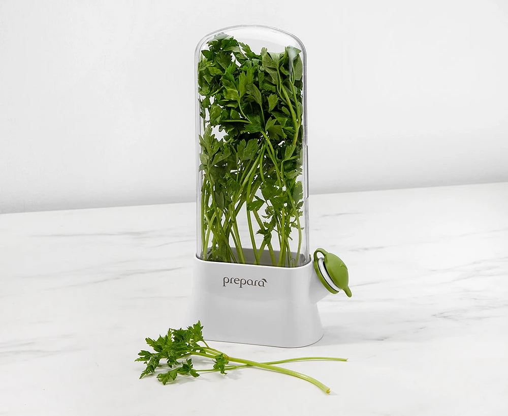 Contenant Herb Saver Eco Prepara, blanc et vert