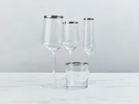 Regis Red Wine Glass, Silver Rim, 22 oz
