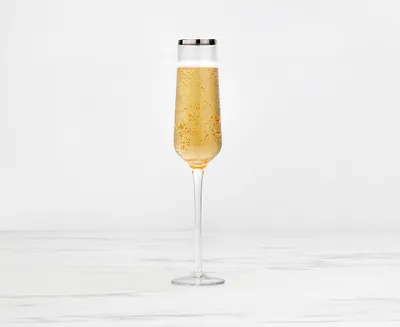 Regis Champagne Glass, Silver Rim, 6.7 oz