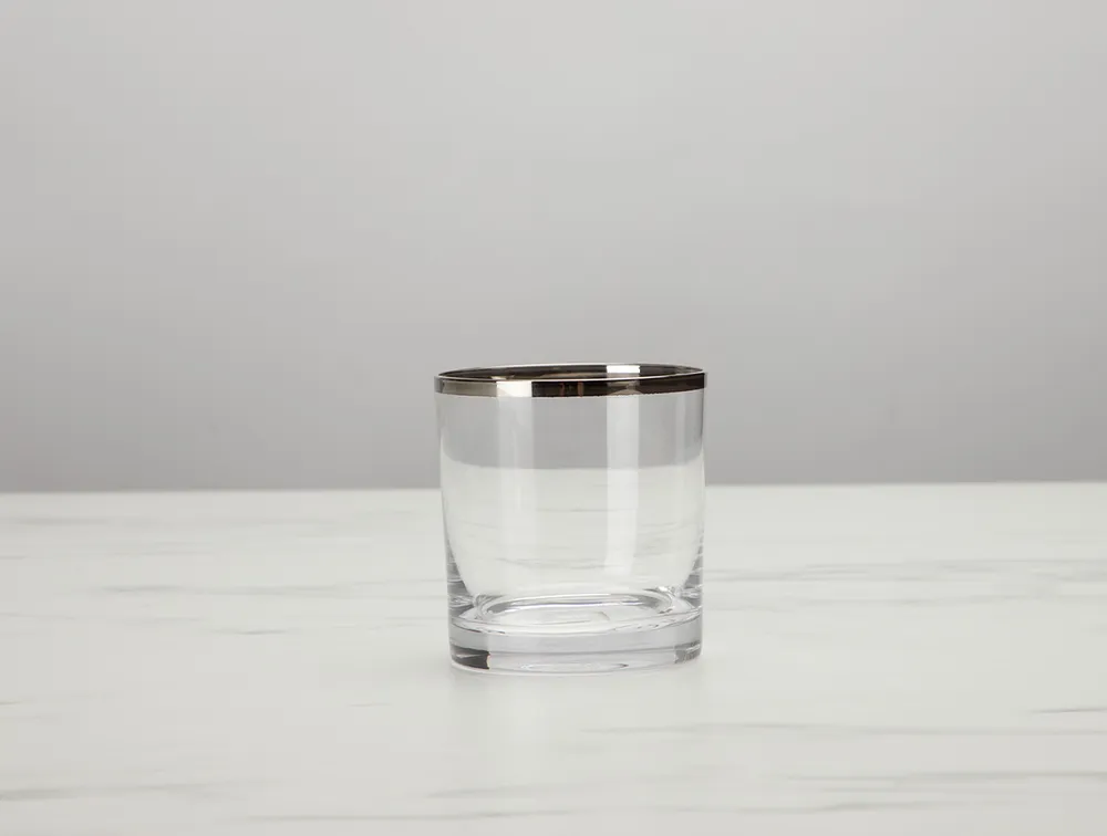Regis Double Old Fashion, Silver Rim, 11.2 oz