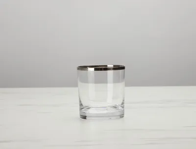 Regis Double Old Fashion, Silver Rim, 11.2 oz