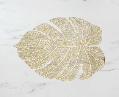 Napperon à motif de feuilles dorées