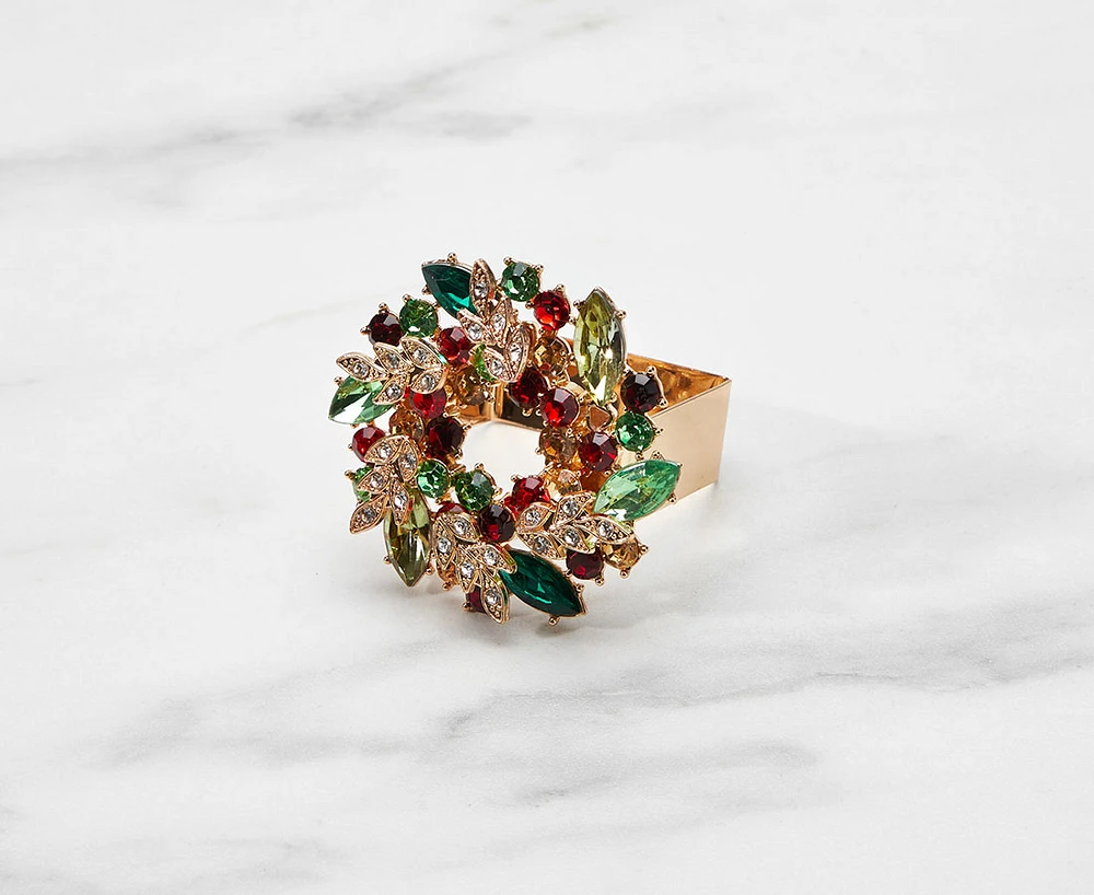 Anneau de serviette en métal Couronne