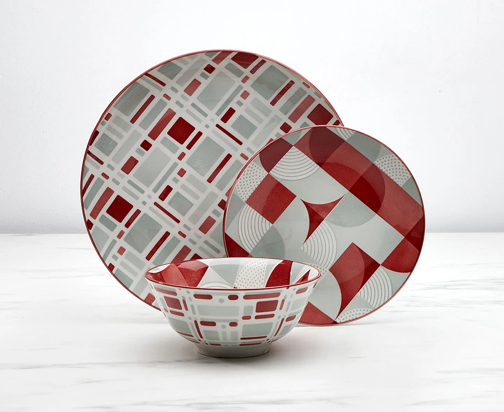 Ensemble de vaisselle de 12 pièces Brick
