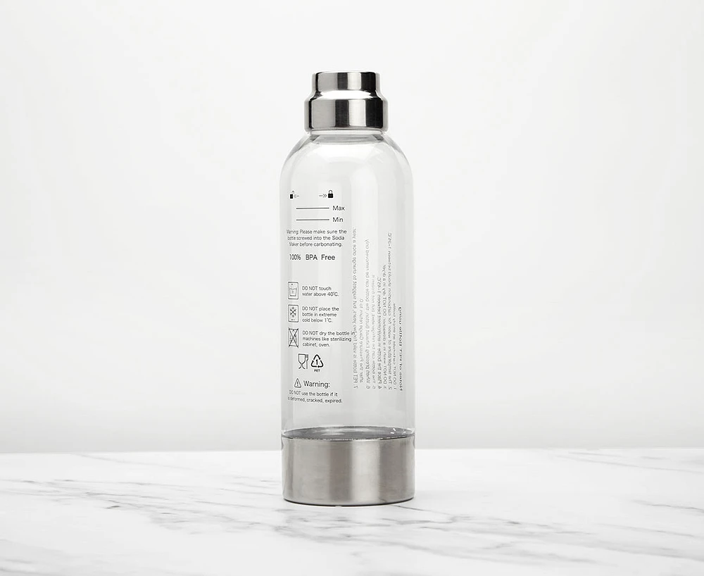 Bouteille de gazéification réutilisable thinkkitchen, 1L, argent