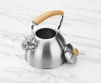 Bouilloire à sifflet avec poignée en bois Oak, argent, 1,8 L