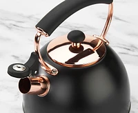 Bouilloire à sifflet Ora Rosa, noire et or rosé, 1,8 L