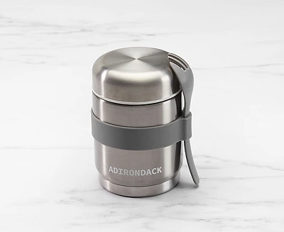 Contenant isotherme avec cuillère, argent, 13 oz
