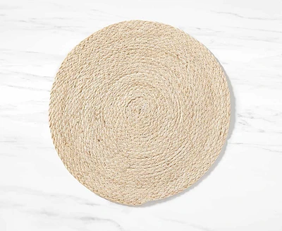 Napperon tissé rond Mazi, naturel, 38 cm