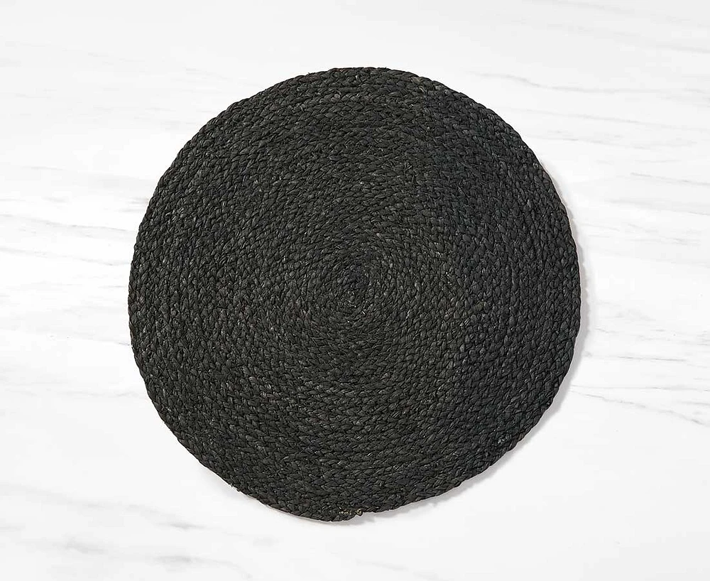 Napperon rond Mazi, noir, 38 cm
