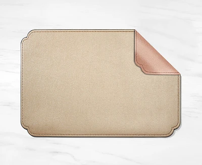 Napperon rectangulaire Lustre, rose et or 
