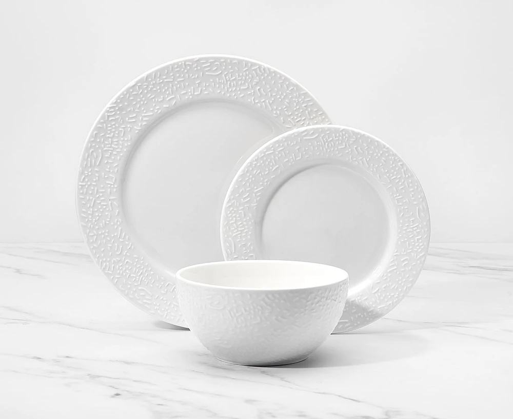 Ensemble de vaisselle de 12 piècesPixel, blanc