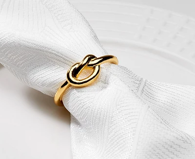 Anneau à serviette de table Love Knot, doré