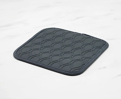 Porte-pot et sous-plat en silicone Amara, gris