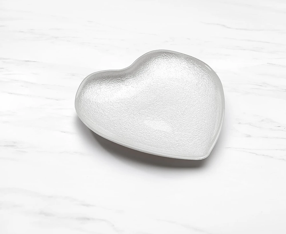 Assiette en forme de coeur Amore, 21 cm, transparente