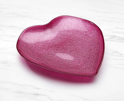 Amore Heart-Shaped Plate, 29 cm, Fuschia
