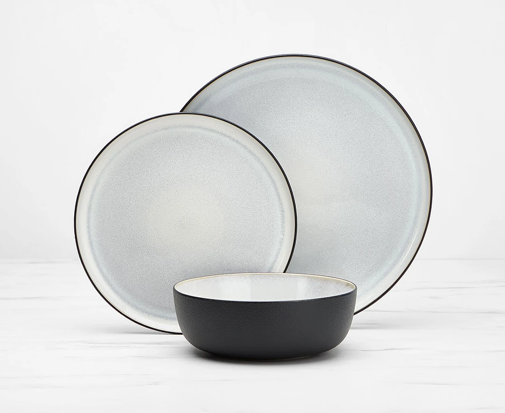 Granite 12-Pc Dinnerware Set, Black