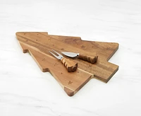 Plateau de service avec 2 couteaux à fromage Festive Pine, 40 cm