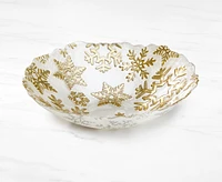 Bol en verre Flocons Dorés, 31 cm