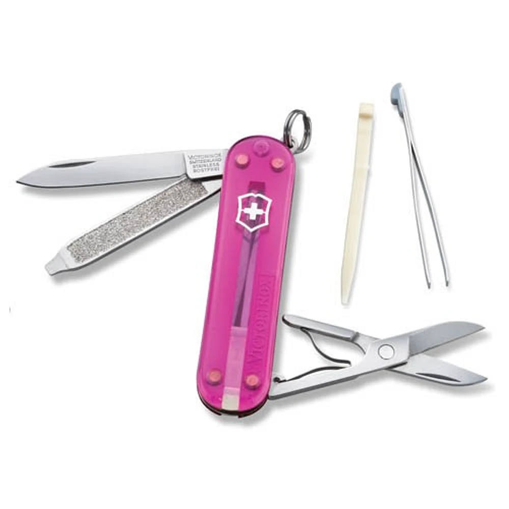 Couteau Victorinox, série Petits couteaux de poche Rose translucide (Classic SD)