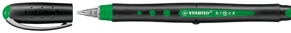 Stylo à bille roulante Stabilo, série Bl@ck Encre verte