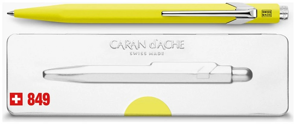 Caran d'Ache Ballpoint pen, Office line 849 series Yellow fluo Popline