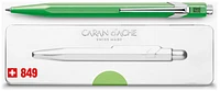 849 POPLINE fluorescent green varnished ballpoint pen, complete with holder