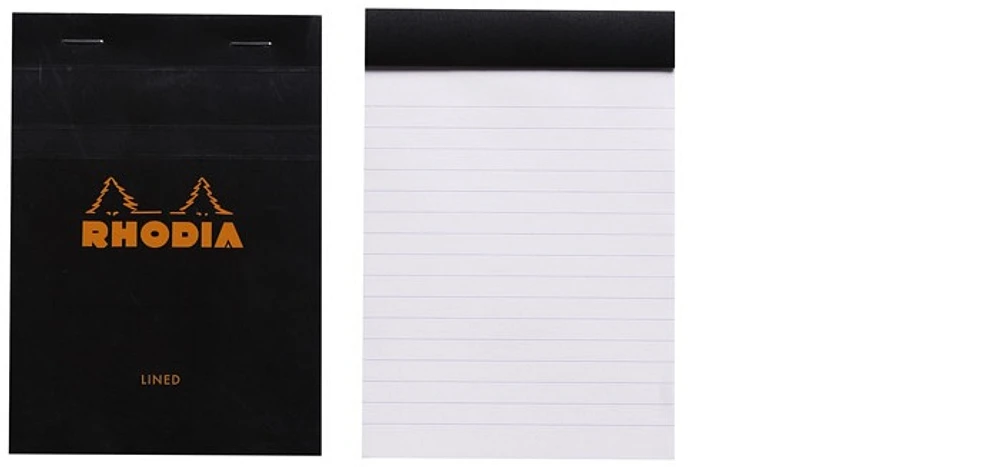 Bloc notes Rhodia, série Basics Noir (#13-Ligné)