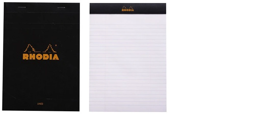 Bloc notes Rhodia, série Basics Noir (#16-Ligné)