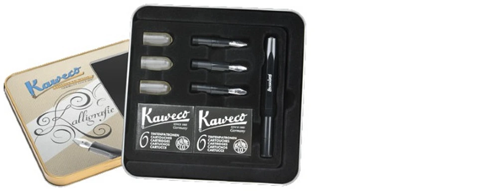 Ensemble stylo plume Kaweco, série Calligraphy Noir