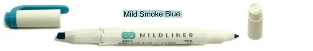 Zebra Highlighter, Mildliner Deep & Warm series Smoke blue ink