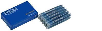 Cartouche d'encre Platinum, série Recharge & encre Encre bleue PIGMENT (Paquet de 10)