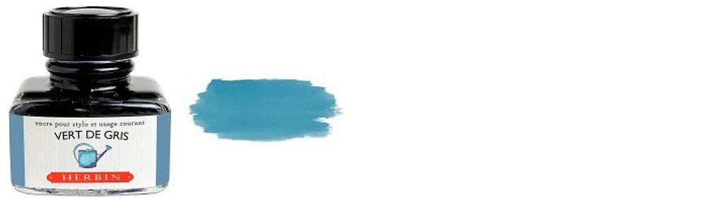 J.Herbin Ink bottle, The Jewel of Inks series Gray-Green ink (Vert de gris)- 30ml