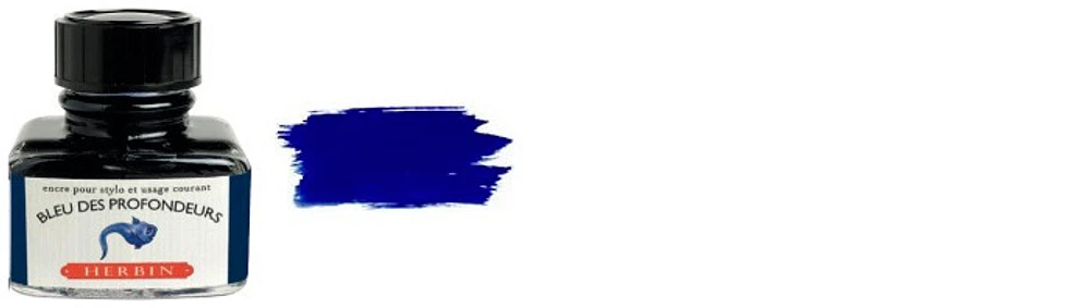 J.Herbin Ink bottle, The Jewel of Inks series Dark blue ink (Bleu des profondeurs)- 30ml