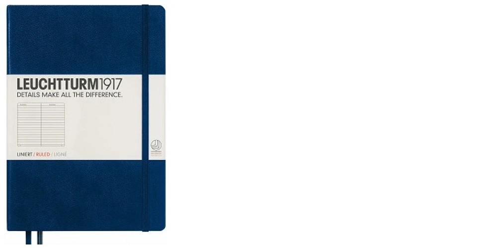 Leuchtturm1917 Notebook, Notebook Medium (A5) series Navy blue (Ruled, 145mm x 210mm)