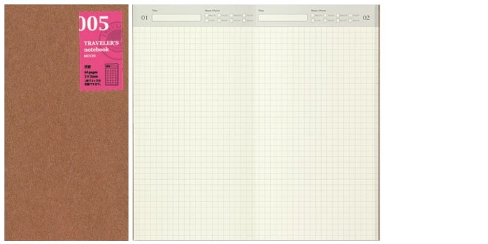 Traveler's Company Agenda refill, Notebook Refill series Cream (110mm x 210mm)