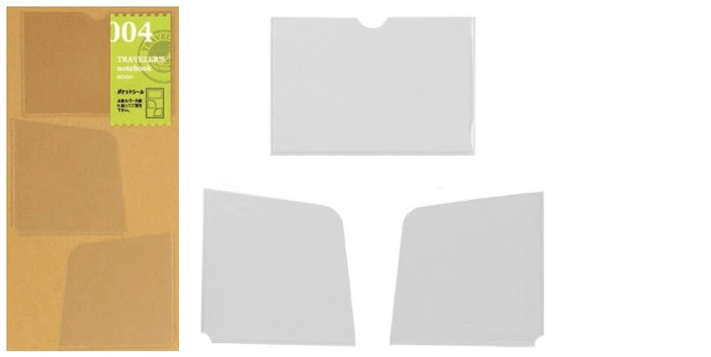 Traveler's Company Adhesive pocket, Notebook Refill series Transparent