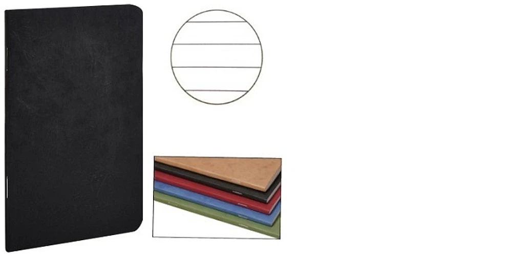 Clairefontaine (A7+) Staplebound notebook, Age Bag series Black (90 mm x 140 mm, lined)