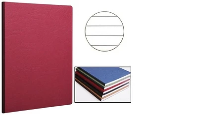 Cahier dos toilé (A4) Clairefontaine, série Age Bag Rouge (210 mm x 297 mm, ligné)
