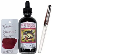 Bouteille d'encre Noodler's Ink, série 4.5 oz. Bottles Encre rouge (Hawthorne's Scarlet)- avec Stylo plume