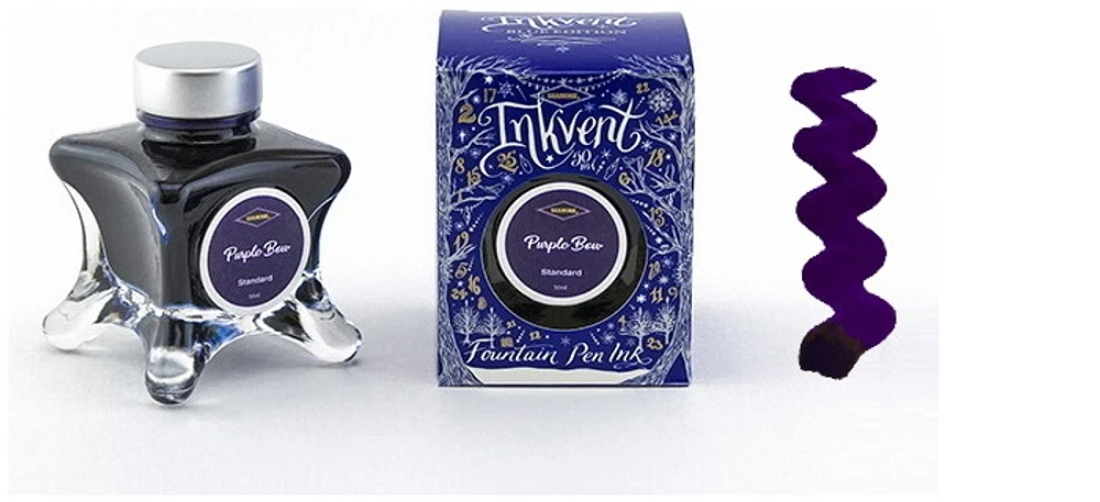 Bouteille d'encre Diamine, série Inkvent Encre Purple Bow (50ml)